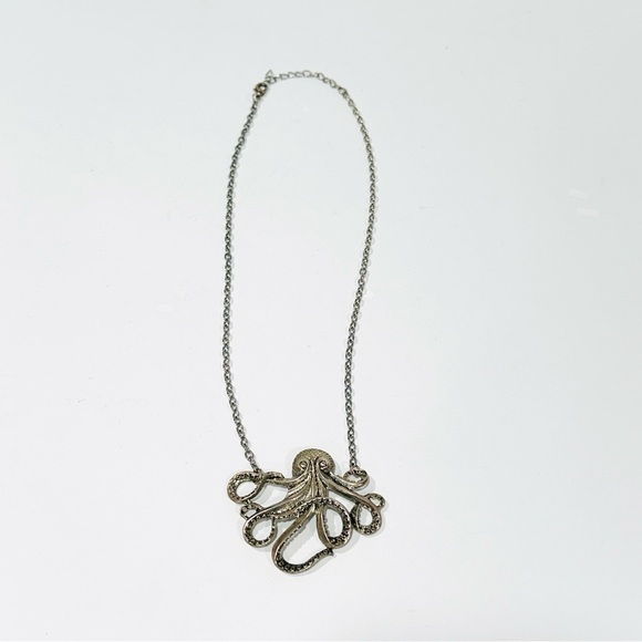 Silver Tone Octopus Necklace - Picture 2 of 4